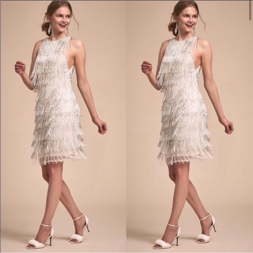 BHLDN White Cream Sheath Midi Dress Halter Sleeveless - Picture 3 of 8
